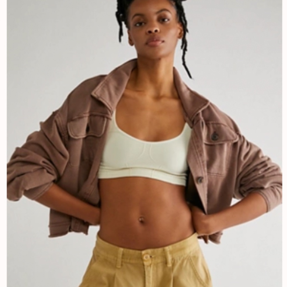 Free People Saturday Shirt Jacket in Rum Raison size Small